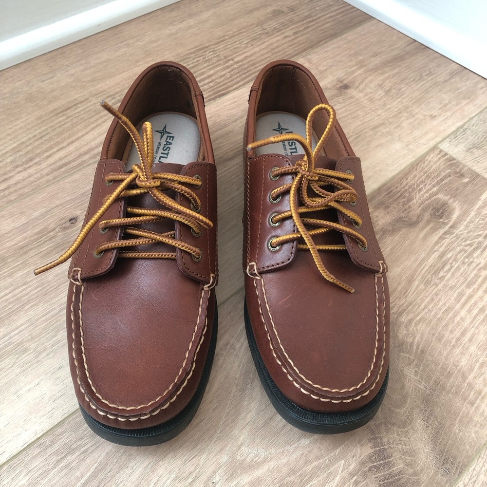 Eastland Falmouth Womens Leather Loafer Brown Camp Mac Boat Shoes Size 9 - Picture 2 of 8